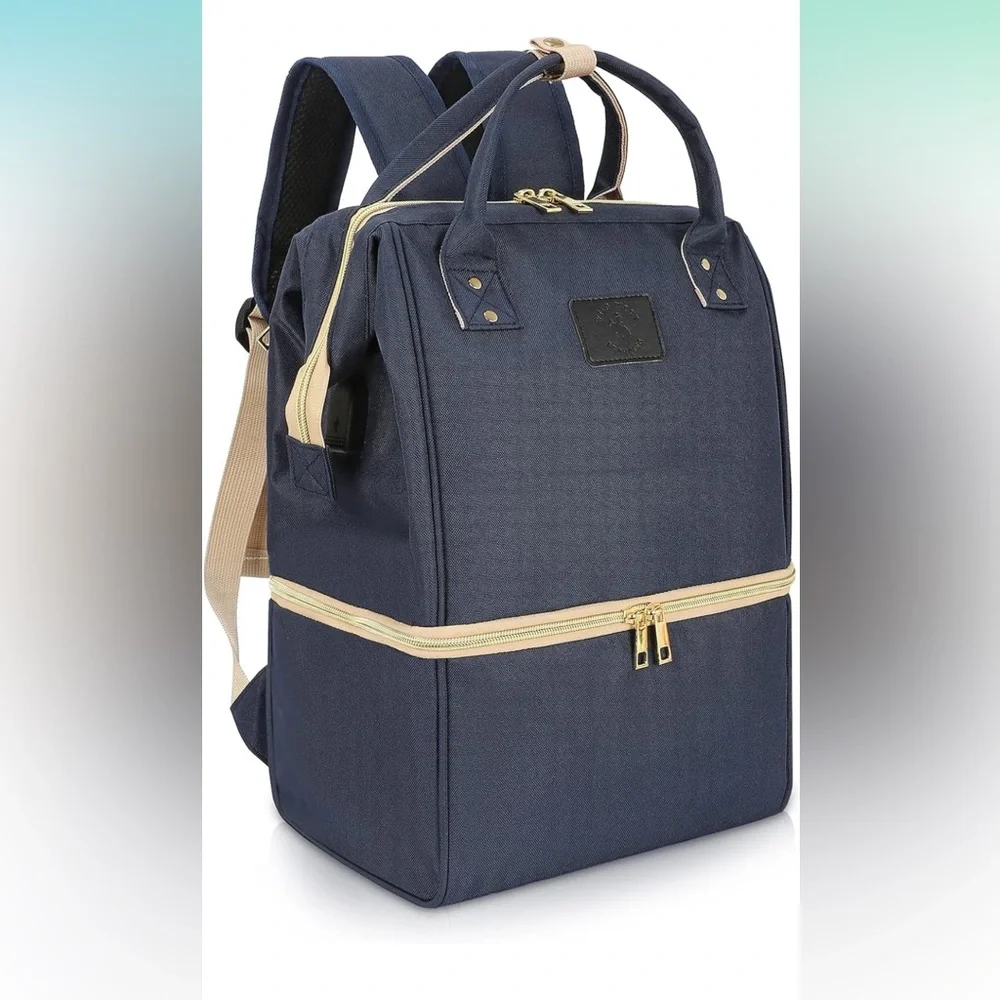 Navy Baby Diaper Backpack Tote - Versatile Baby Bag